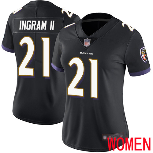 Baltimore Ravens Limited Black Women Mark Ingram II Alternate Jersey NFL Football #21 Vapor Untouchable->women nfl jersey->Women Jersey